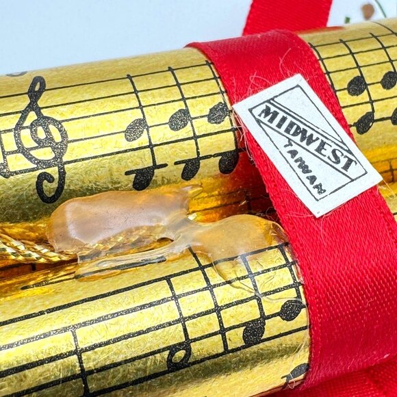 Vintage Midwest Christmas Music Sheet Violin Ornament Acorn Berries Ferns Ribbon - Picture 4 of 9